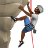 Person Climbing: Medium-Dark Skin Tone Emoji 🧗🏾 image - Apple style