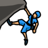 Person Climbing: Medium Skin Tone Emoji 🧗🏽 image - Emojidex style