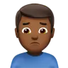 Man Frowning: Medium-Dark Skin Tone Emoji 🙍🏾‍♂️ image - Apple style