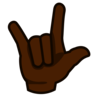 Love-You Gesture: Dark Skin Tone Emoji 🤟🏿 image - Emojidex style