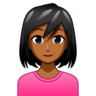 Woman: Medium-Dark Skin Tone Emoji 👩🏾 image - Emojidex style