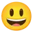 Volto sorridente con la bocca aperta