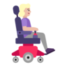 Woman In Motorized Wheelchair Facing Right: Medium-Light Skin Tone Emoji 👩🏼‍🦼‍➡️ image - Microsoft Classic 2D style
