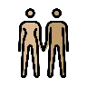 Woman And Man Holding Hands: Medium-Light Skin Tone, Medium Skin Tone Emoji 👩🏼‍🤝‍👨🏽 image - OpenMoji style