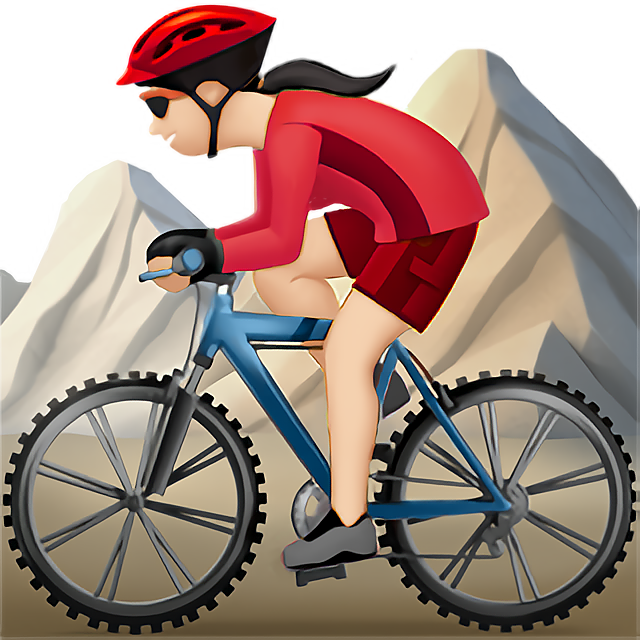 Woman Mountain Biking: Light Skin Tone
