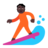 Person Surfing: Dark Skin Tone