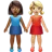 Women Holding Hands: Medium-Dark Skin Tone, Medium-Light Skin Tone