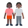 Women Holding Hands: Dark Skin Tone, Medium-Dark Skin Tone Emoji 👩🏿‍🤝‍👩🏾 image - Tossface style