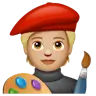 Artist: Medium-Light Skin Tone Emoji 🧑🏼‍🎨 image - WhatsApp style