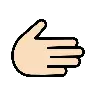 Rightwards Hand: Light Skin Tone Emoji 🫱🏻 image - OpenMoji style
