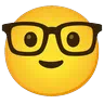 Cara de nerd Emoji 🤓 image - Google Noto Color Animated style