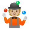 Person Juggling: Medium-Light Skin Tone Emoji 🤹🏼 image - Google Noto Color style
