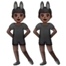 Men With Bunny Ears: Dark Skin Tone Emoji 👯🏿‍♂️ image - Samsung style