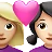 Couple With Heart: Woman, Woman, Medium-Light Skin Tone, Light Skin Tone