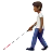 Person With White Cane: Medium-Dark Skin Tone