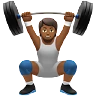 Person Lifting Weights: Medium-Dark Skin Tone Emoji 🏋🏾 image - Apple style