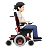 Person In Motorized Wheelchair Facing Right: Light Skin Tone