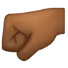 Left-Facing Fist: Medium-Dark Skin Tone Emoji 🤛🏾 image - WhatsApp style