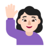 Woman Raising Hand: Light Skin Tone Emoji 🙋🏻‍♀️ image - Microsoft Classic 2D style