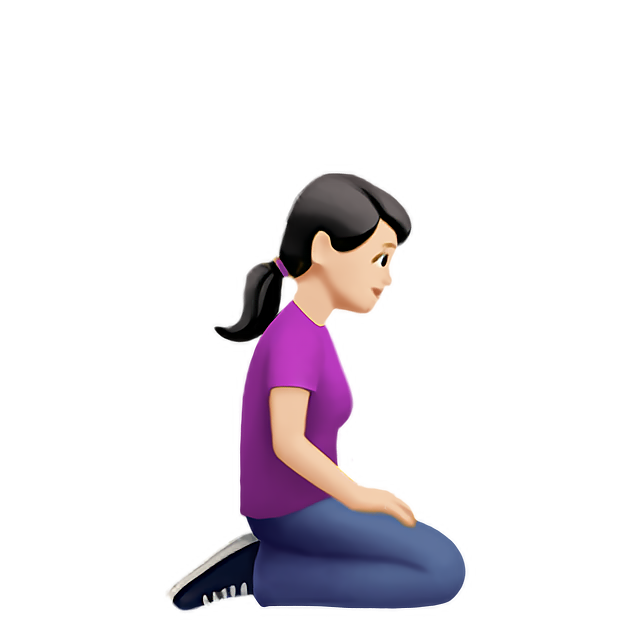 Woman Kneeling Facing Right: Light Skin Tone