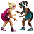 Women Wrestling: Medium-Light Skin Tone, Medium-Dark Skin Tone