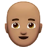 Man: Medium Skin Tone, Bald Emoji 👨🏽‍🦲 image - Apple style