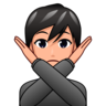 Person Gesturing No: Medium-Light Skin Tone Emoji 🙅🏼 image - Emojidex style