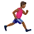 Man Running Facing Right: Medium-Dark Skin Tone