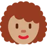 Woman: Medium Skin Tone, Curly Hair Emoji 👩🏽‍🦱 image - Twitter / X (Twemoji) style
