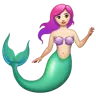 Mermaid: Light Skin Tone Emoji 🧜🏻‍♀️ image - WhatsApp style