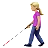 Woman With White Cane: Medium-Light Skin Tone