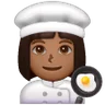 Woman Cook: Medium-Dark Skin Tone Emoji 👩🏾‍🍳 image - Samsung style