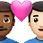 Couple With Heart: Man, Man, Medium-Dark Skin Tone, Light Skin Tone