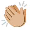 Clapping Hands: Medium-Light Skin Tone Emoji 👏🏼 image - Google Noto Color Animated style