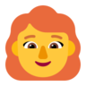 Woman: Red Hair Emoji 👩‍🦰 image - Microsoft Classic 2D style