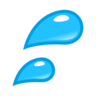 Salpicos, suor, símbolo Emoji 💦 image - Emojidex style