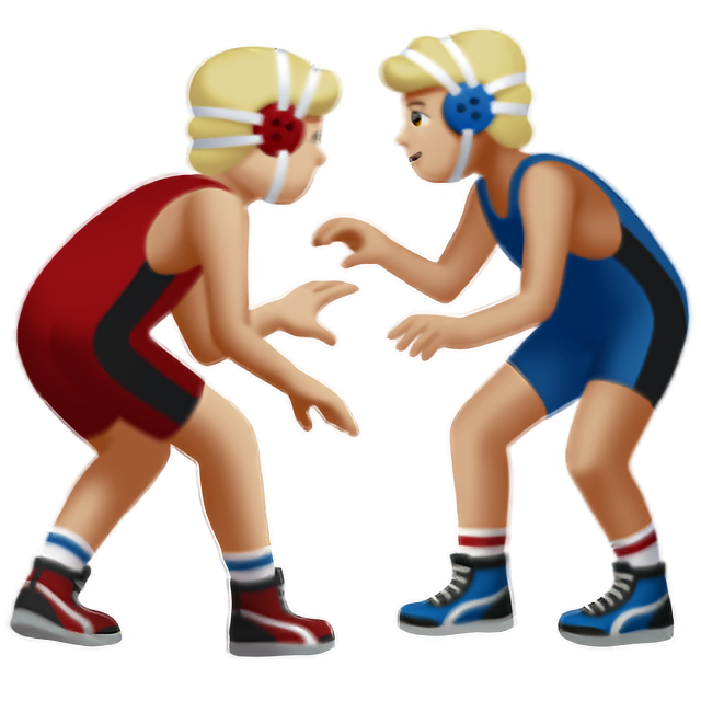 Men Wrestling: Medium-Light Skin Tone