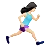 Woman Running Facing Right: Light Skin Tone