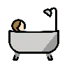 Person Taking Bath: Light Skin Tone Emoji 🛀🏻 image - OpenMoji style