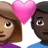 Couple With Heart: Woman, Man, Medium Skin Tone, Dark Skin Tone