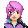 Woman Singer: Light Skin Tone Emoji 👩🏻‍🎤 image - Apple style