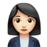 Woman Office Worker: Light Skin Tone Emoji 👩🏻‍💼 image - Apple style
