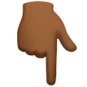 Backhand Index Pointing Down: Medium-Dark Skin Tone Emoji 👇🏾 image - Huawei Harmony OS style