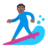 Man Surfing: Medium-Dark Skin Tone