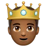 Prince: Medium-Dark Skin Tone Emoji 🤴🏾 image - WhatsApp style