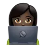 Woman Technologist: Dark Skin Tone Emoji 👩🏿‍💻 image - WhatsApp style