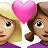 Couple With Heart: Woman, Woman, Medium-Light Skin Tone, Medium Skin Tone