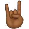 Sign Of The Horns: Medium-Dark Skin Tone Emoji 🤘🏾 image - WhatsApp style