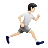 Person Running Facing Right: Light Skin Tone