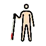 Person With White Cane: Light Skin Tone Emoji 🧑🏻‍🦯 image - OpenMoji style